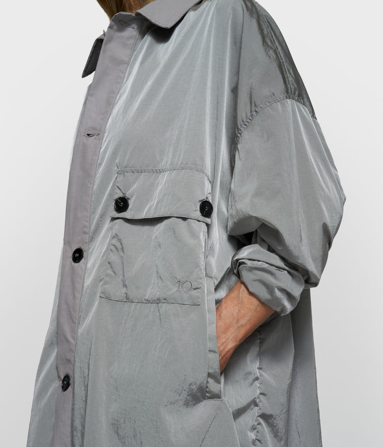 oversized shirt jacket | light graphite