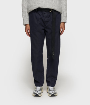 belted pants | dark navy