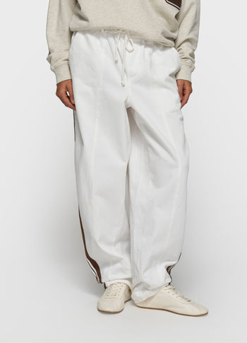 wide tapered pants | optic white