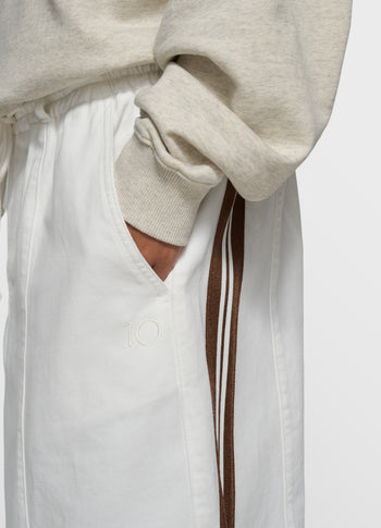 wide tapered pants | optic white