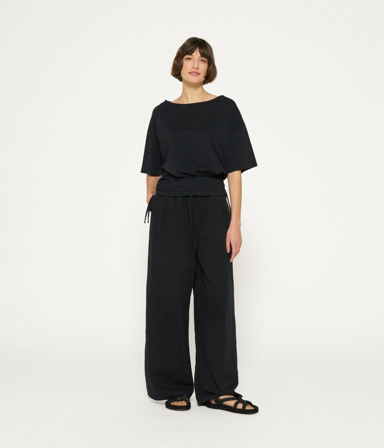 wide leg pants | black