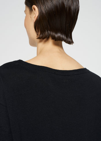 longsleeve tee linen | black
