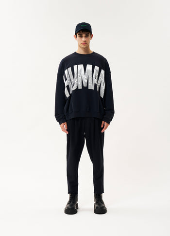 Human fleece sweater | dark blue