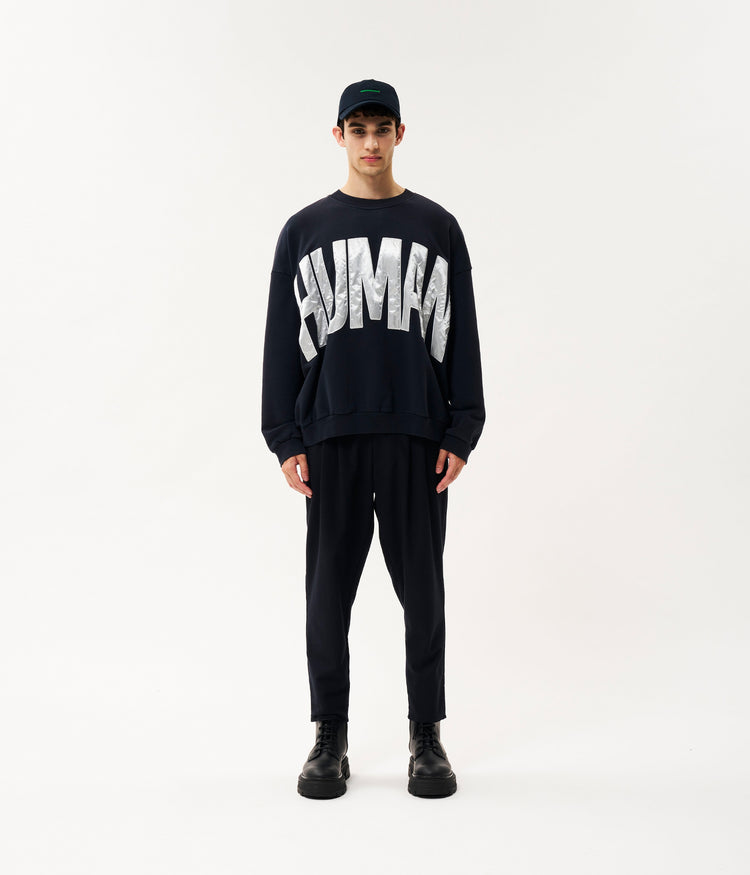 Human fleece sweater | dark blue