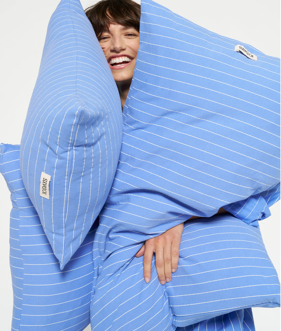 pillow stripe 50x50 | blue bell