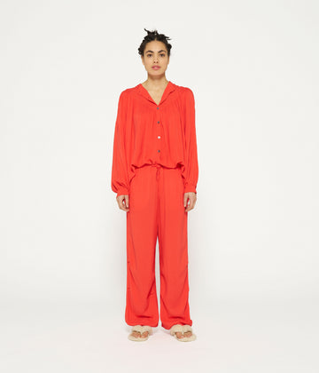 parachute pants | poppy red