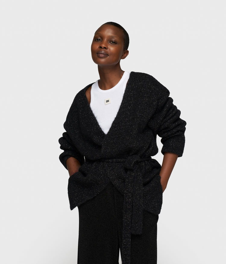 short cardigan sparkle | black