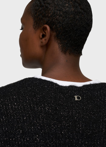 short cardigan sparkle | black