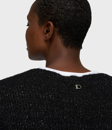 short cardigan sparkle | black