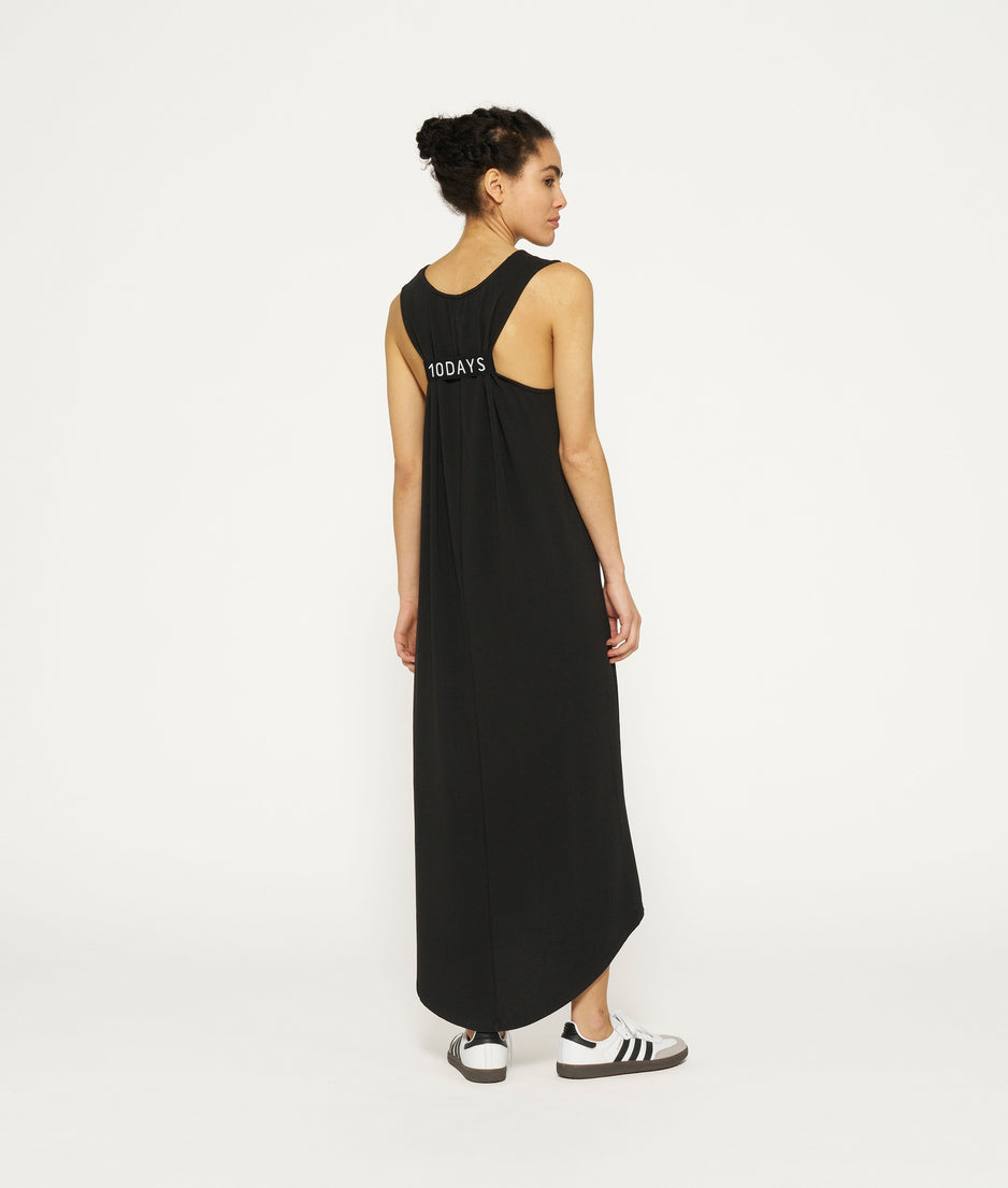 soft cinch back dress | black