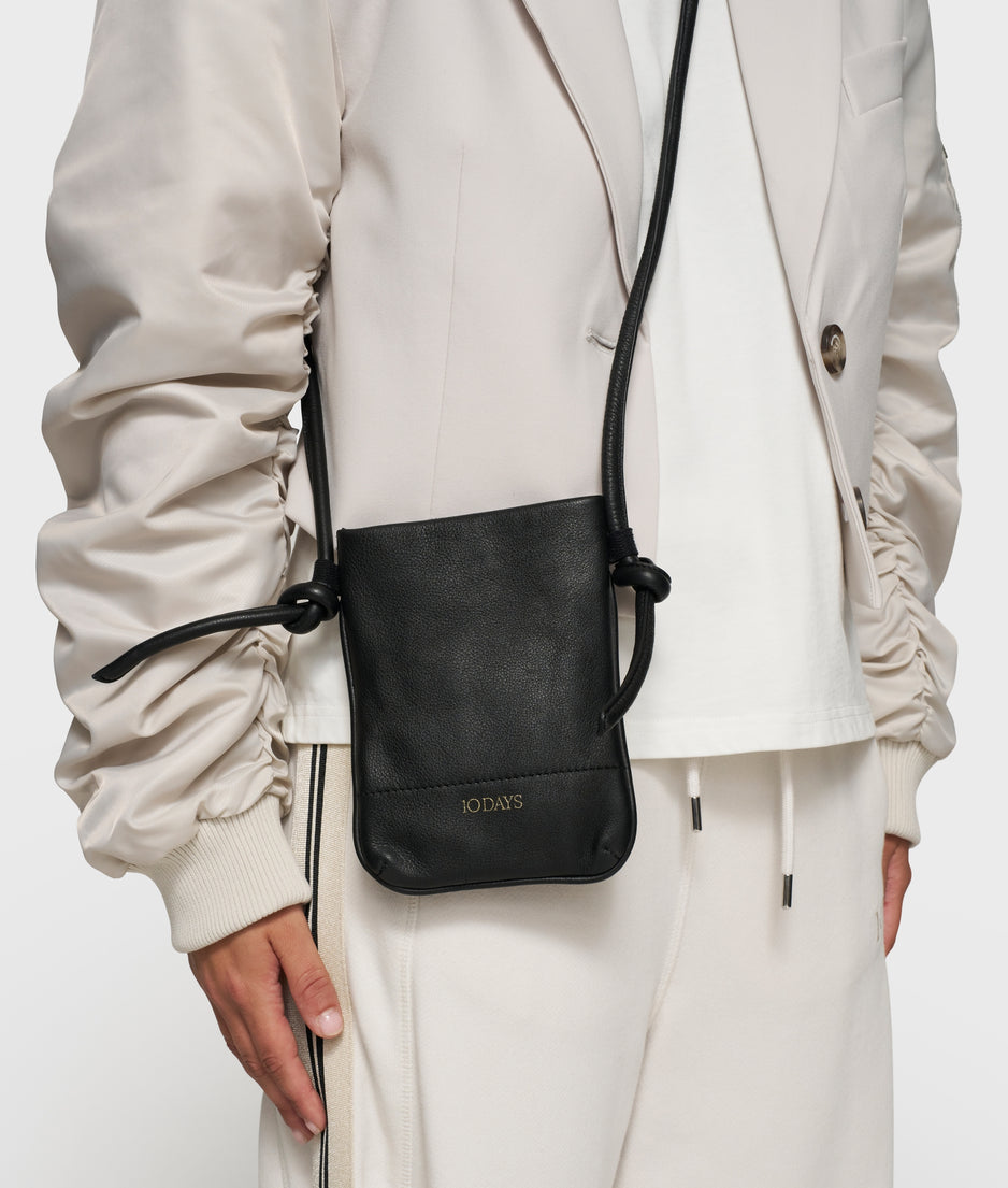 leather phone bag | black