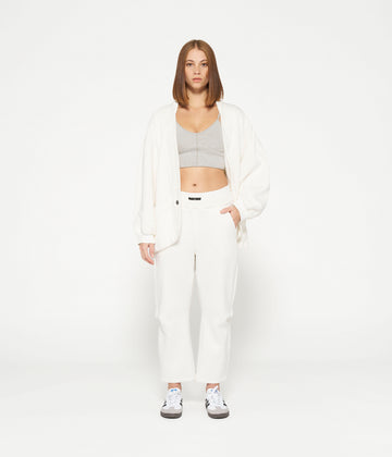 wide leg jogger | ecru