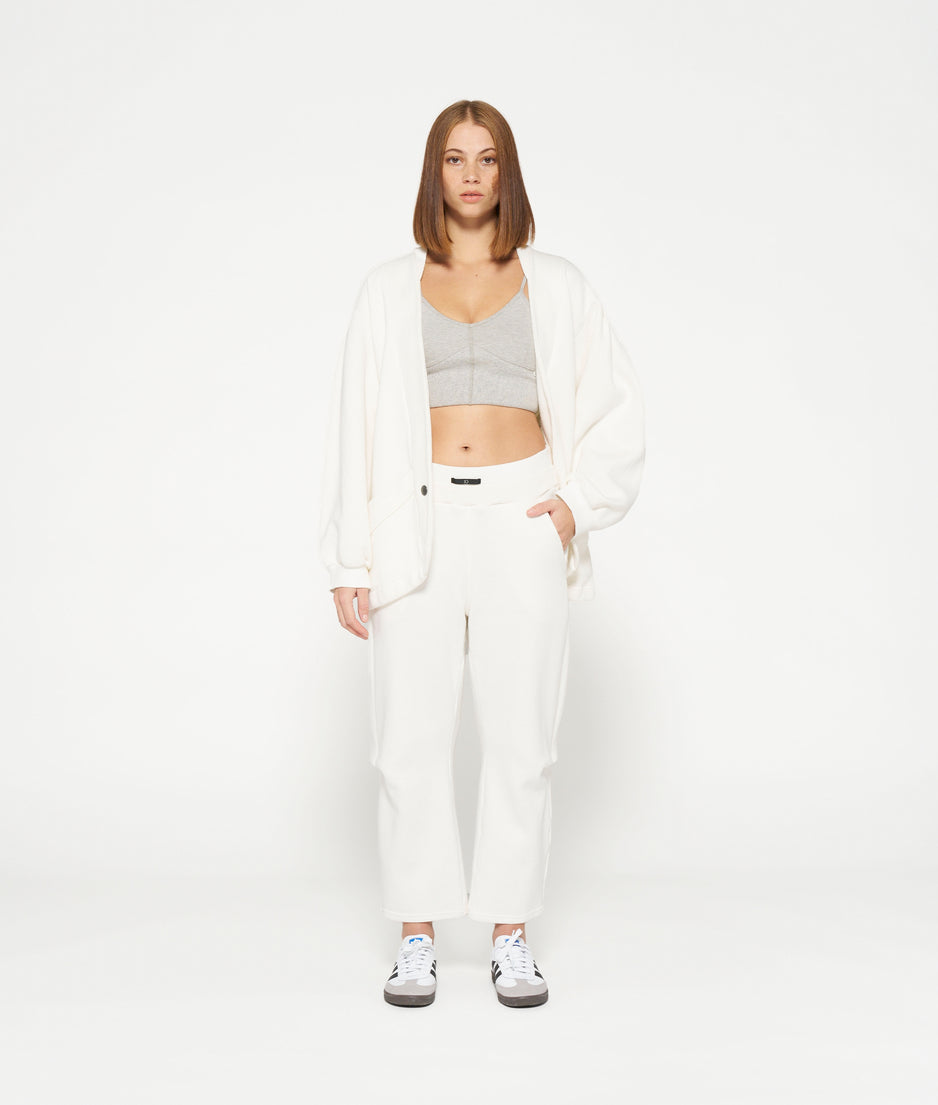 wide leg jogger | ecru