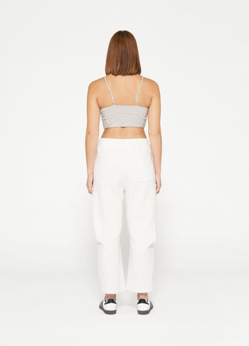 wide leg jogger | ecru