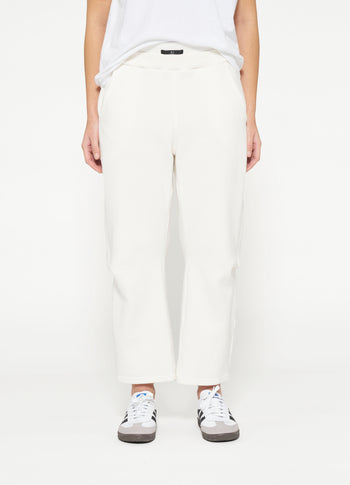 wide leg jogger | ecru