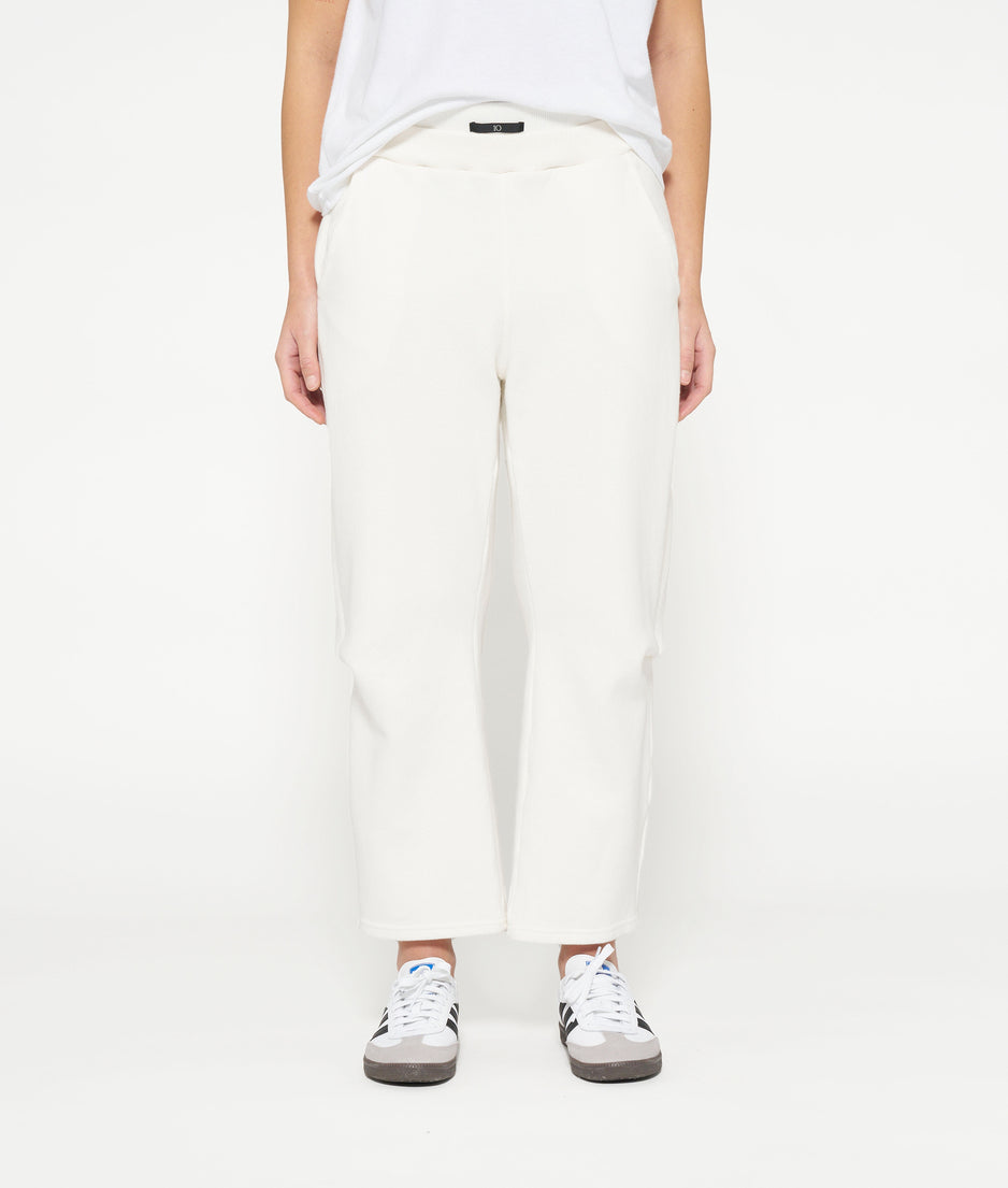 wide leg jogger | ecru