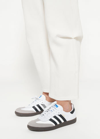 wide leg jogger | ecru