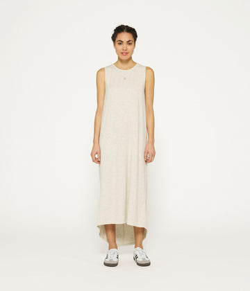 soft cinch back dress | soft white melee