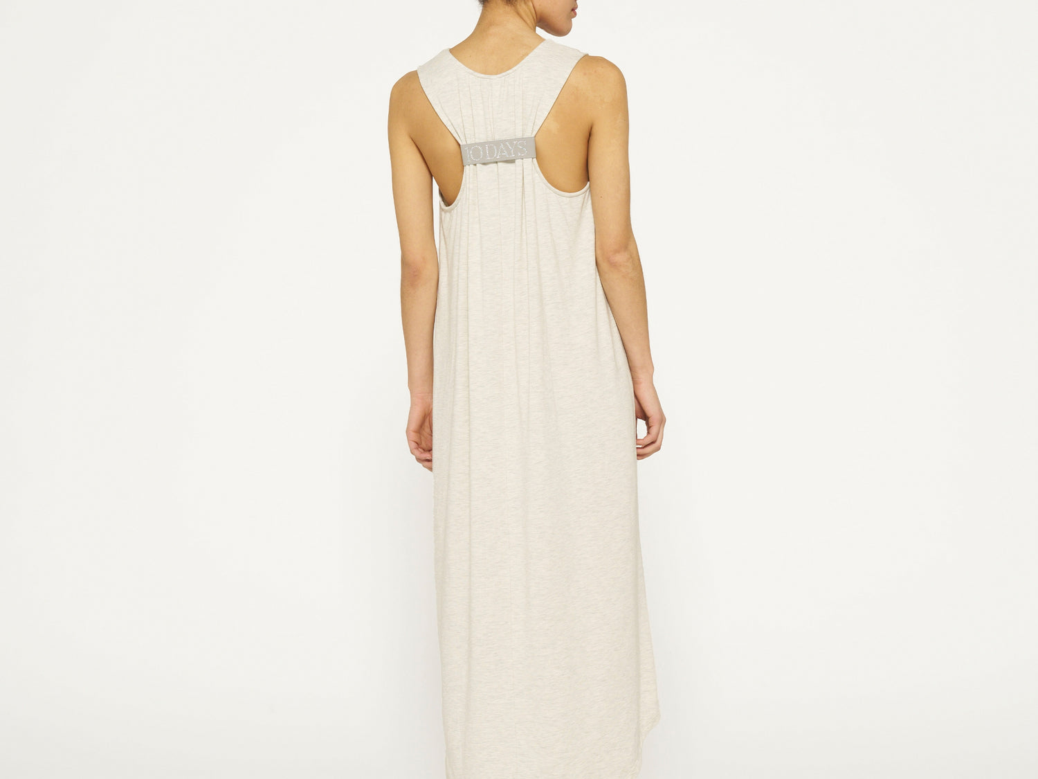 soft cinch back dress | soft white melee