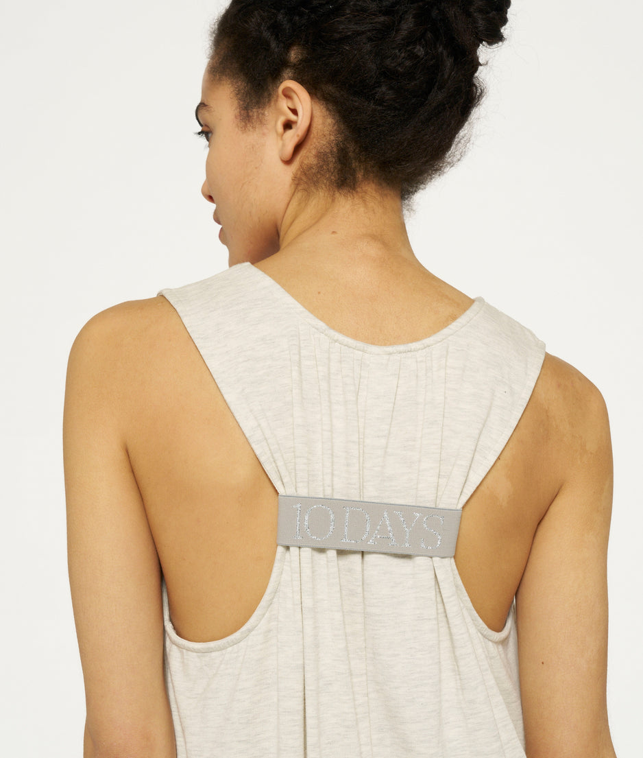 soft cinch back dress | soft white melee