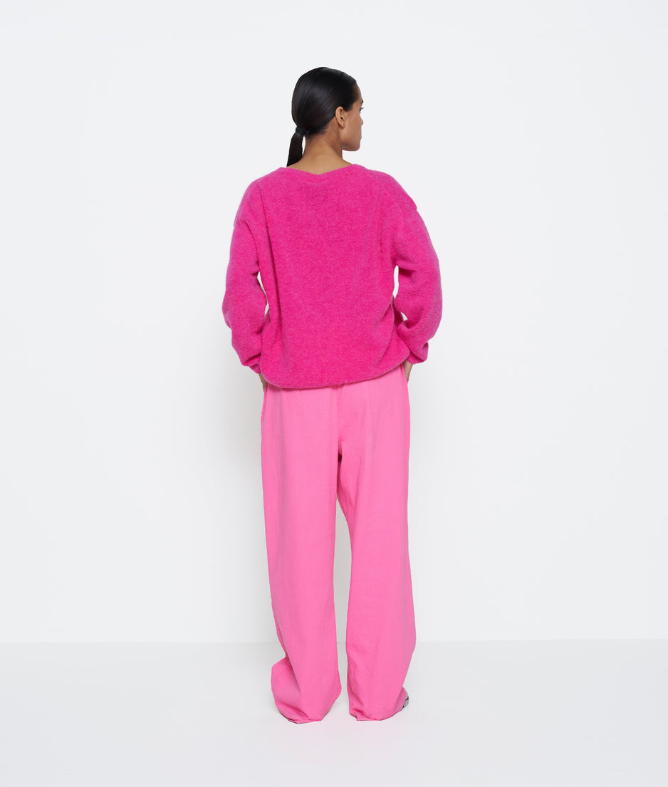 sweater soft knit | bright pink