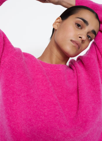 sweater soft knit | bright pink