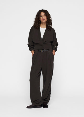 cropped cardigan | chocolate