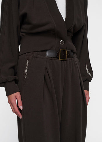 cropped cardigan | chocolate