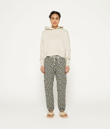 cropped jogger leopard | light grey melee