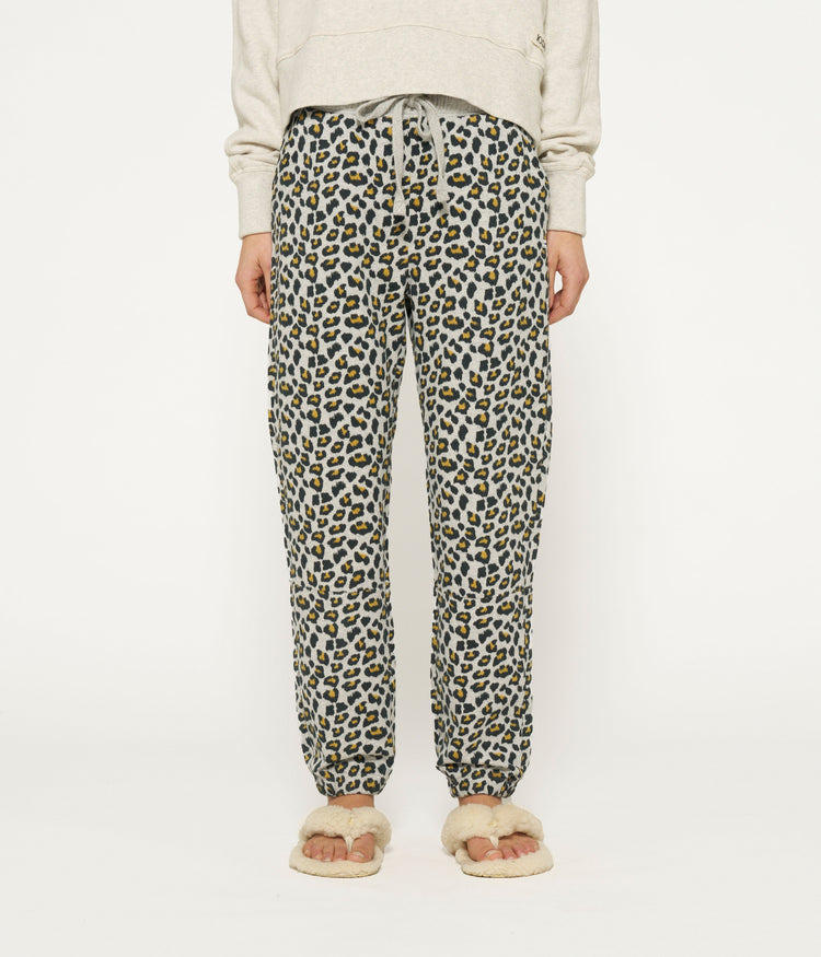 cropped jogger leopard | light grey melee