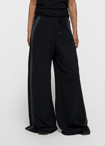 super wide leg jogger | black