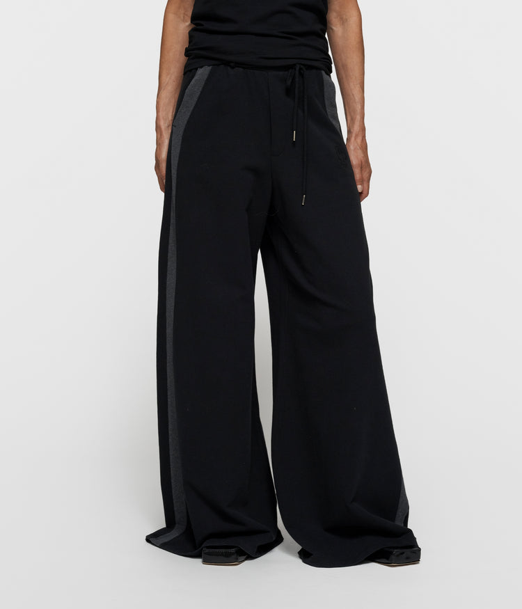 super wide leg jogger | black