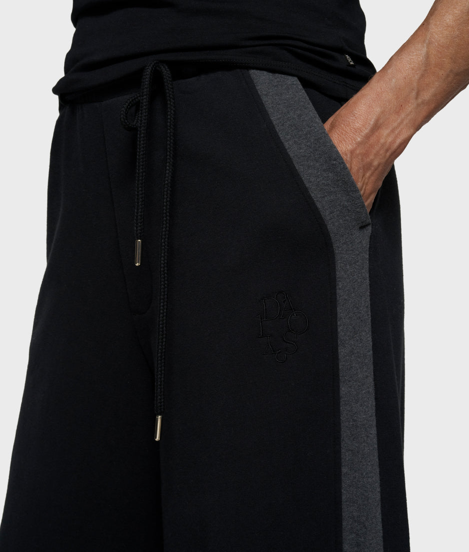 super wide leg jogger | black