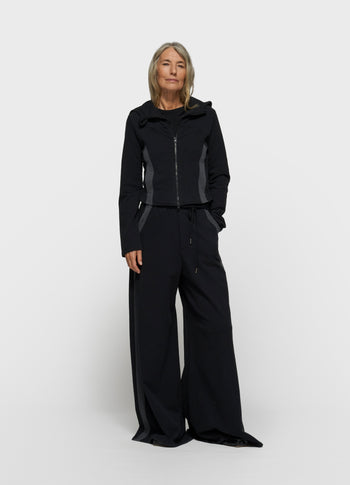 super wide leg jogger | black