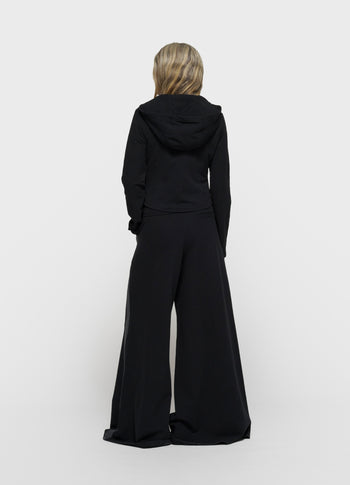 super wide leg jogger | black