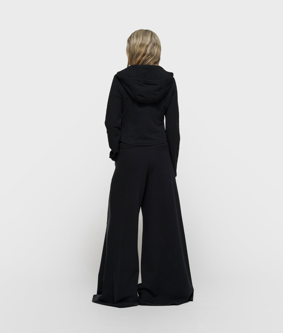 super wide leg jogger | black