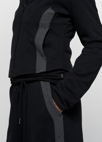 slim zip hoodie | black