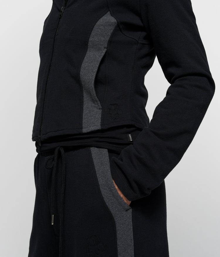 slim zip hoodie | black