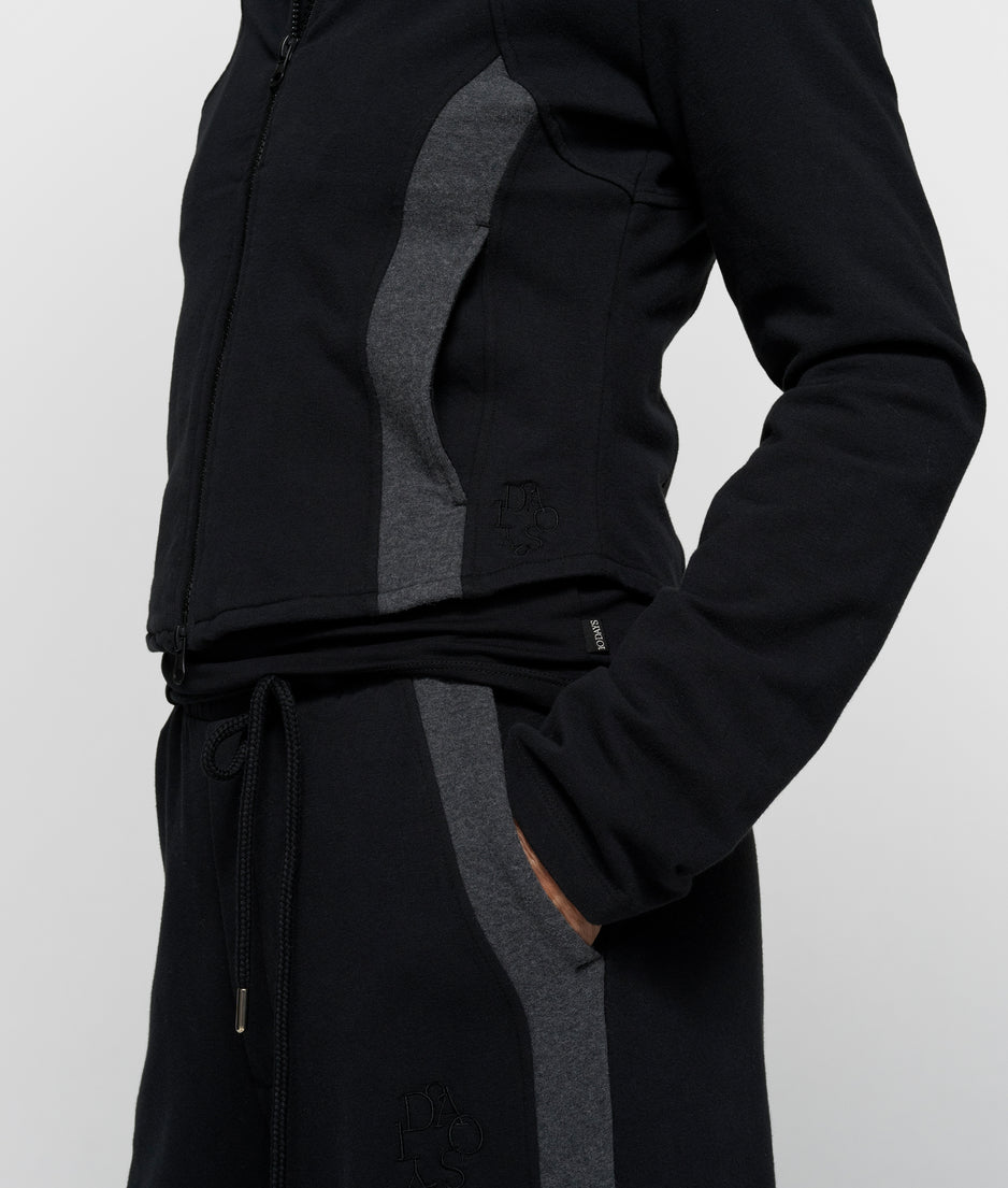 slim zip hoodie | black