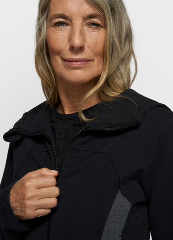 slim zip hoodie | black