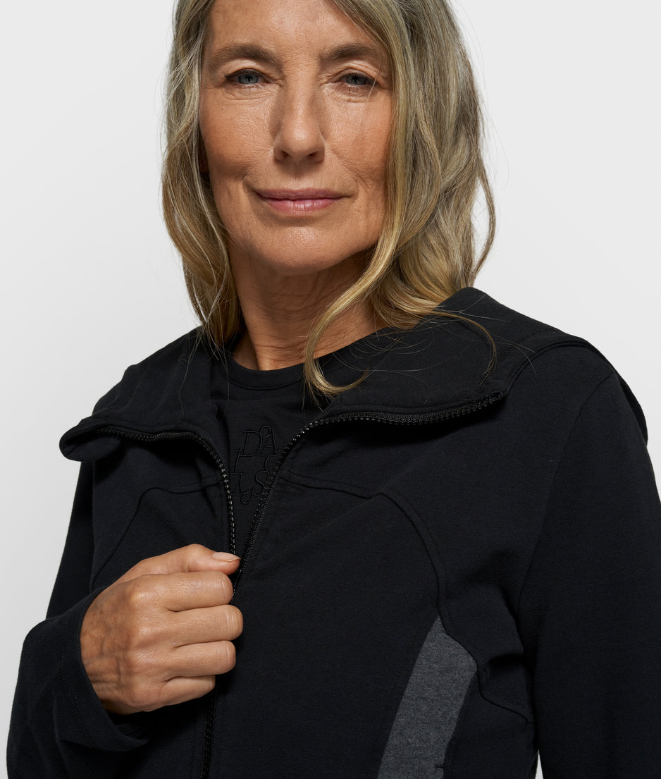 slim zip hoodie | black