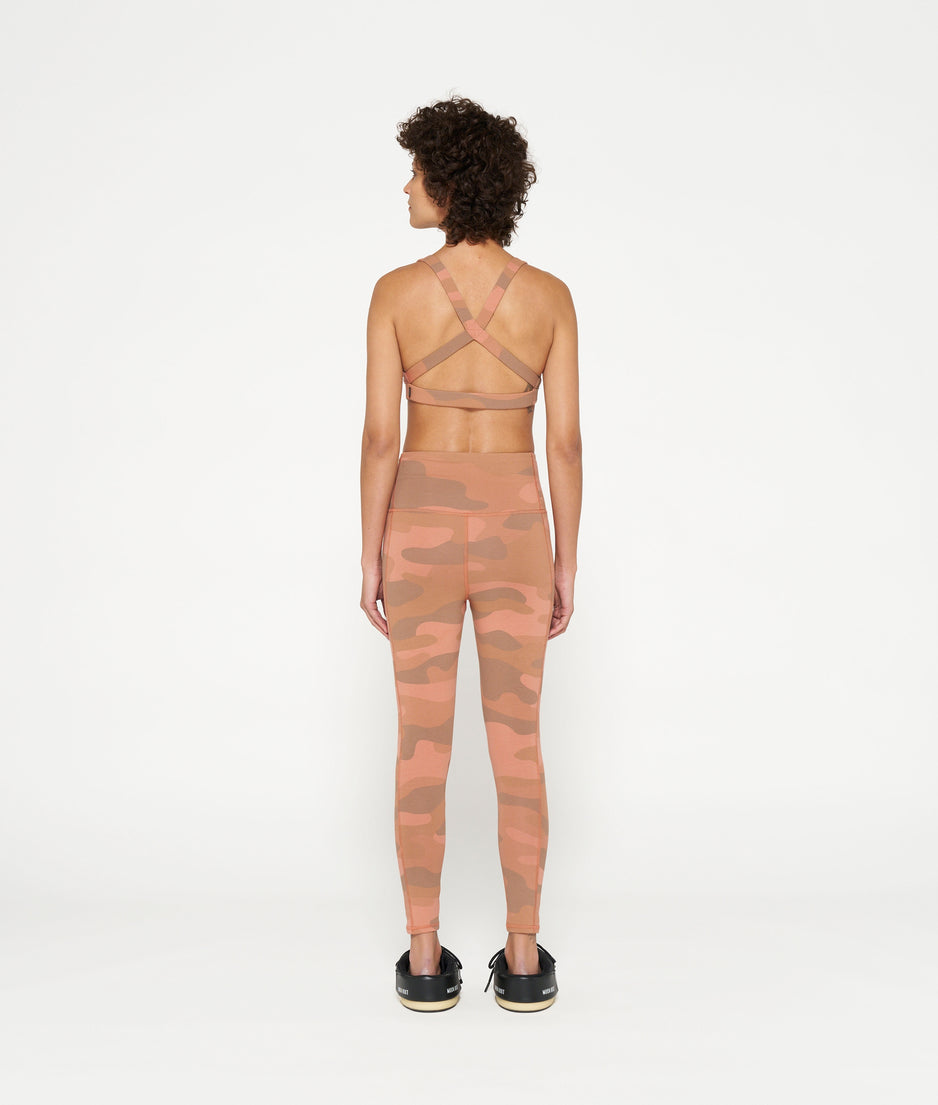 yoga leggings camo | saddle brown