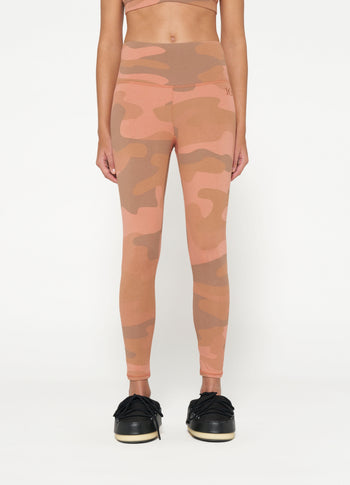 yoga leggings camo | saddle brown