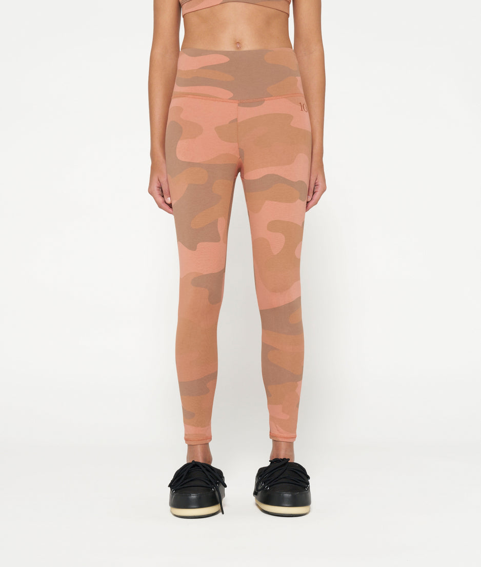 yoga leggings camo | saddle brown