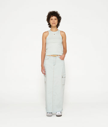 slub twill skirt | sea foam