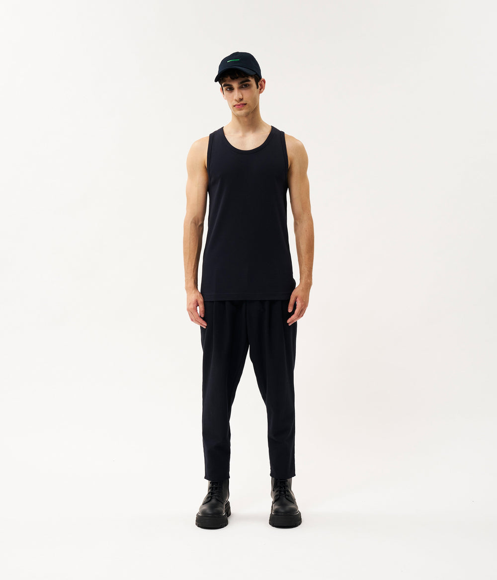 Aiden rib jersey singlet | dark blue