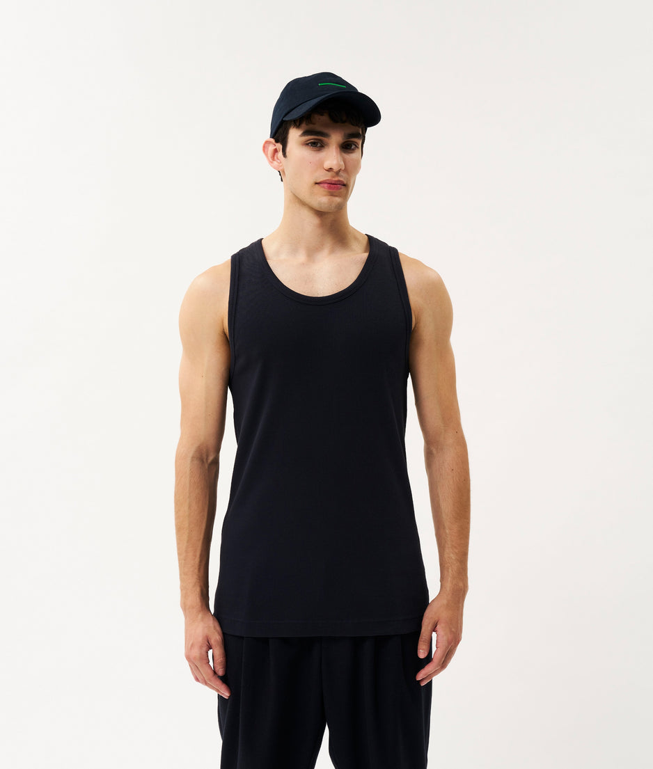 Aiden rib jersey singlet | dark blue