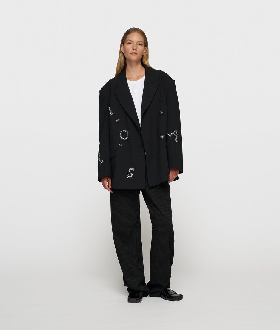 statement blazer strass | black