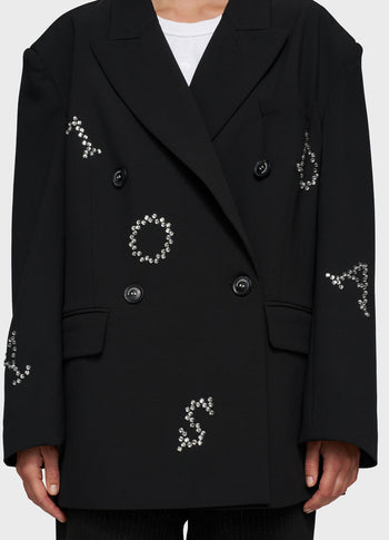 statement blazer strass | black