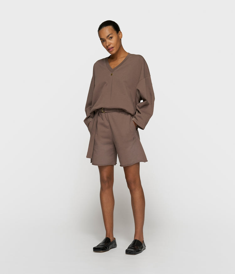 Korte broek van mousseline voor dames in Bruin Korte broek van mousseline voor dames in Bruin